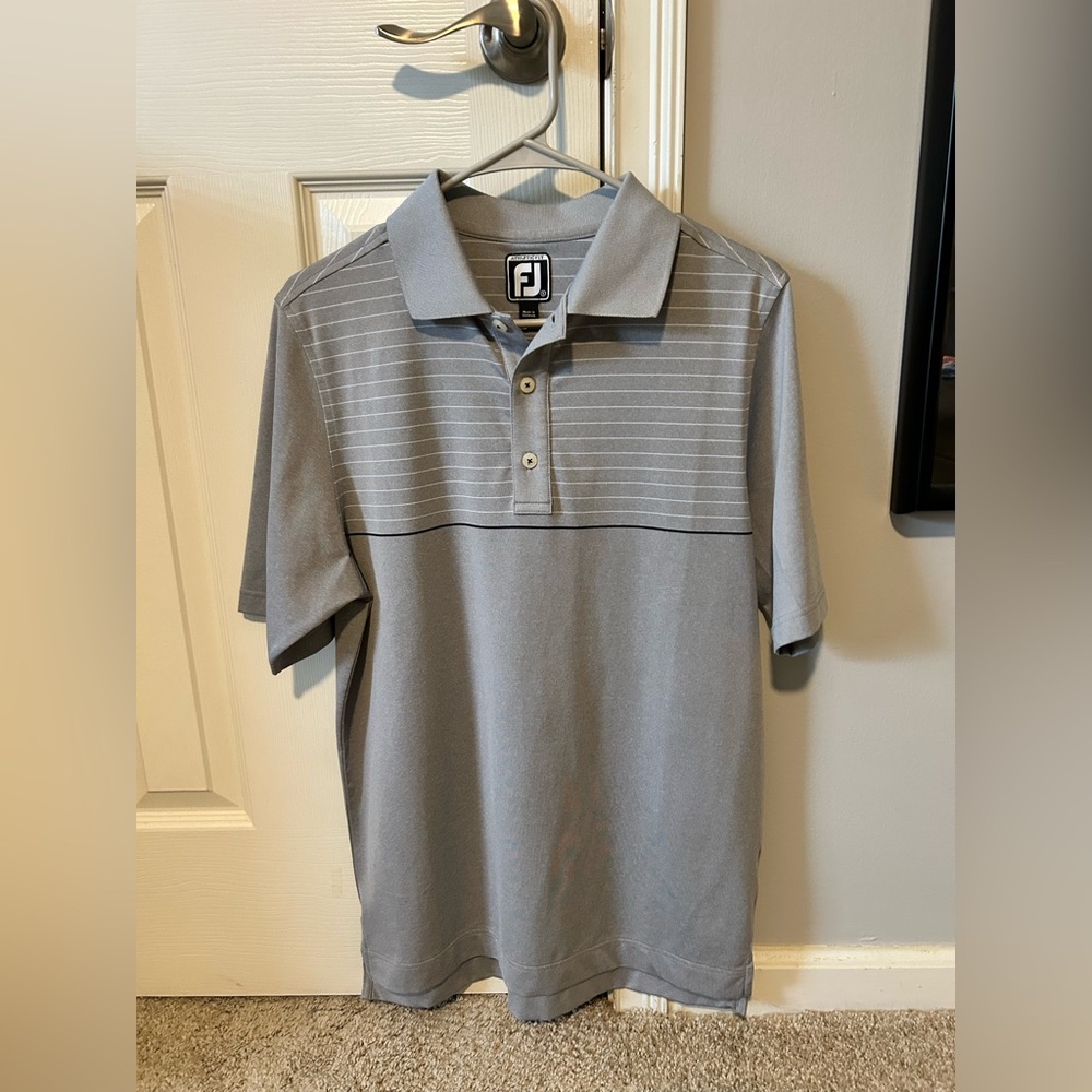FootJoy Classic Gray Polo with Stripes